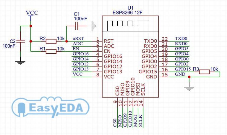 Принципиальная схема esp8266